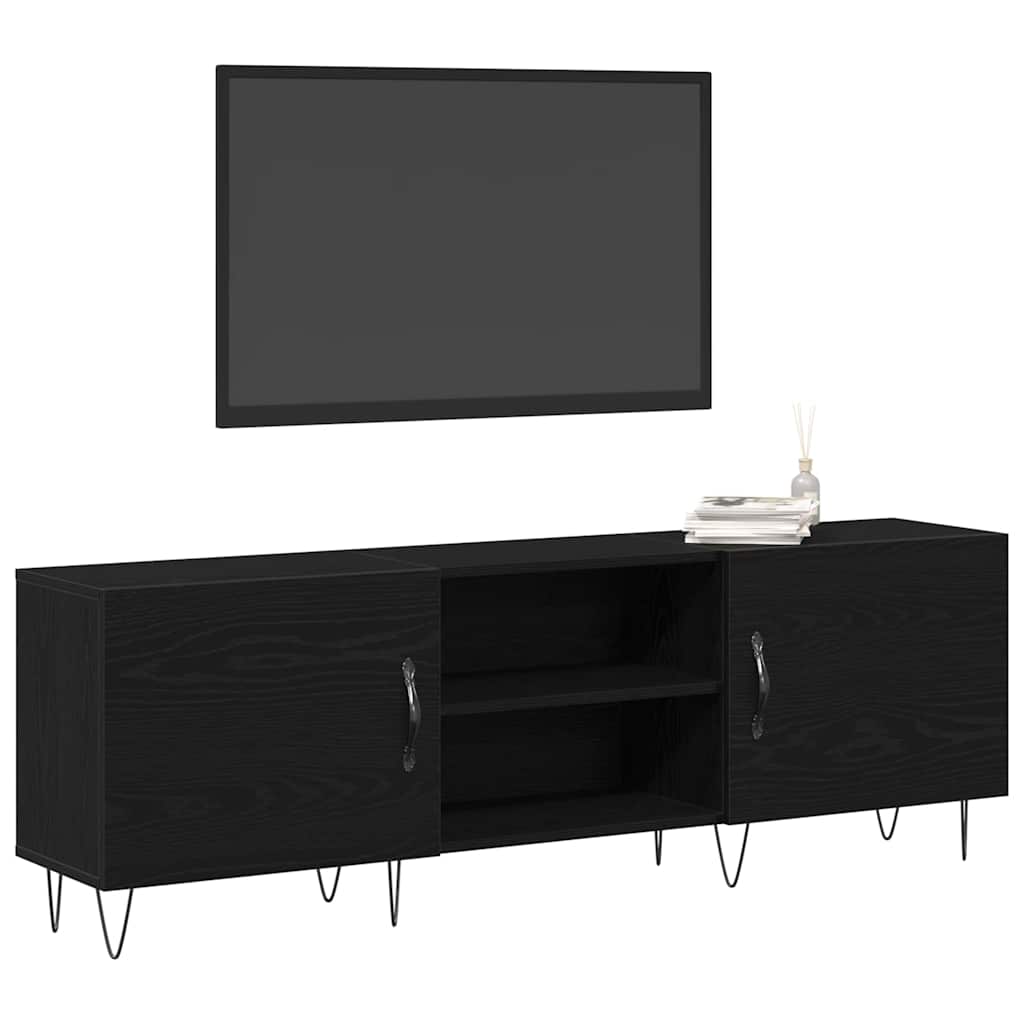 TV Cabinet Black oak 150 x 30 x 50 cm Engineered wood
